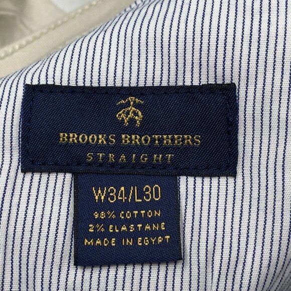 NEW BROOLS BROTHERS Men's 5-Pocket Straight Leg Pants Ecru Khaki Size 34x30 - Picture 5 of 8